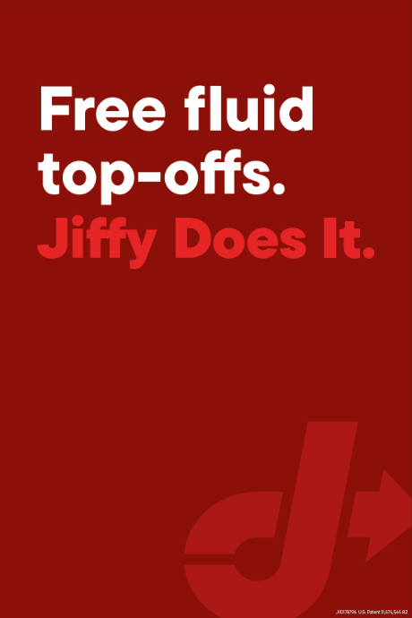 Red Dot View-Thru Decal - Free fluid top-offs Jiffy Does it