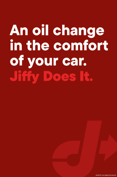 Red Dot View-Thru Decal - An oil change in the comfort of your car? Jiffy Does It.