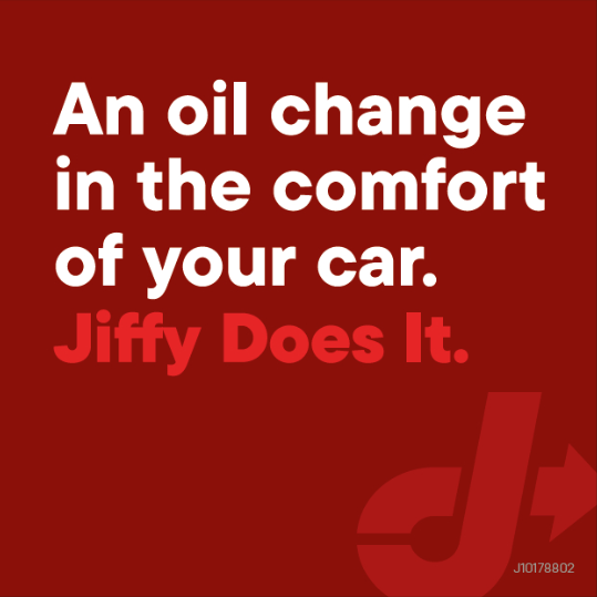 Opaque Decal - An oil change in the comfort of your car? Jiffy Does It.