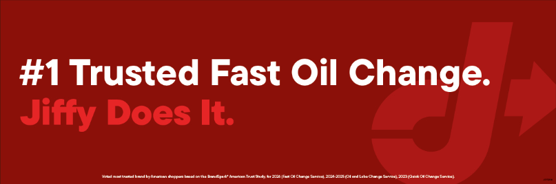 Bay Door Banner - #1 Trusted Fast Oil Change. Jiffy Does it.