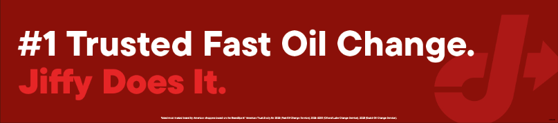 Bay Door Banner - #1 Trusted Fast Oil Change. Jiffy Does it.