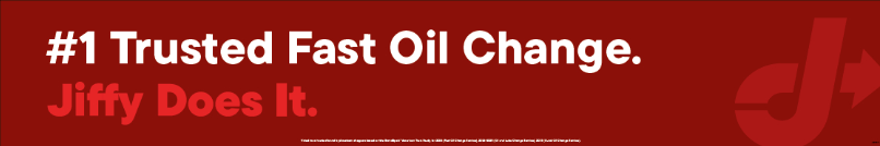 Bay Door Banner - #1 Trusted Fast Oil Change. Jiffy Does it.