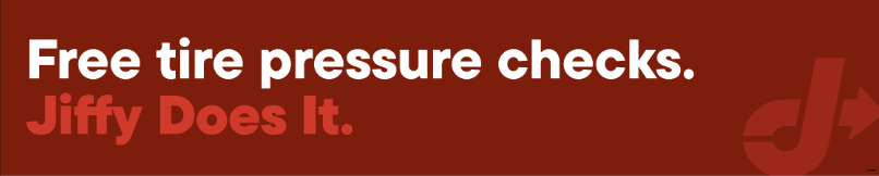 Bay Door Banner - Free tire pressure checks? Jiffy Does It.