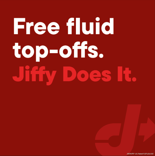 Red Dot View-Thru Decal - Free fluid top-offs Jiffy Does it
