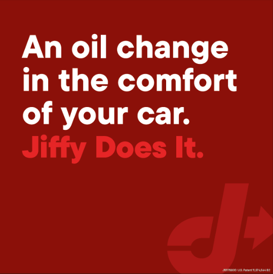 Red Dot View-Thru Decal - An oil change in the comfort of your car? Jiffy Does It.