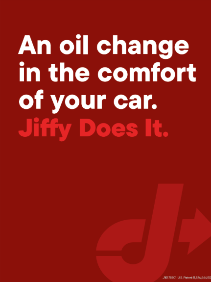 Red Dot View-Thru Decal - An oil change in the comfort of your car? Jiffy Does It.
