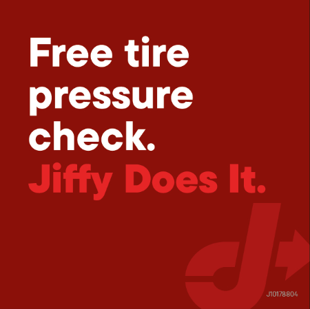Opaque Decal - Free tire pressure checks? Jiffy Does It.