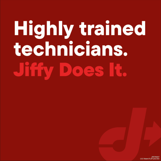 Red Dot View-Thru Decal - Highly trained technicians? Jiffy Does It.