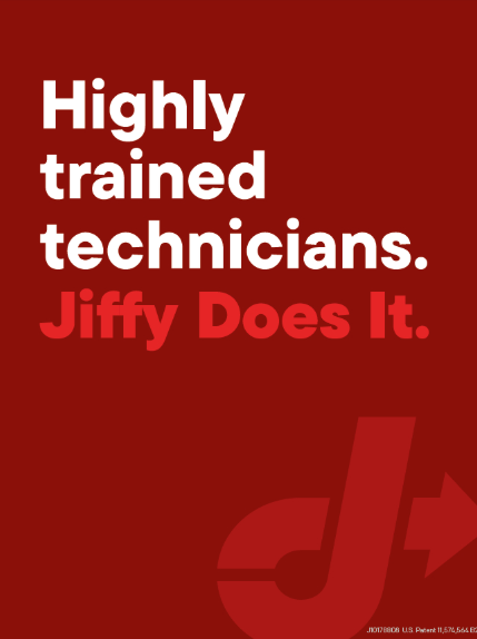 Red Dot View-Thru Decal - Highly trained technicians? Jiffy Does It.