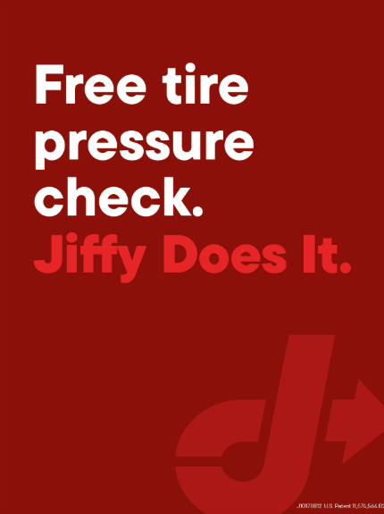 Red Dot View-Thru Decal - Free tire pressure checks? Jiffy Does It.