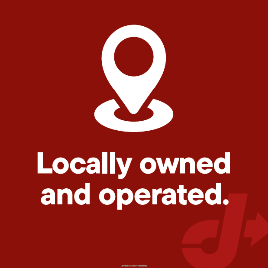 Red Dot View-Thru Decal - Locally Owned