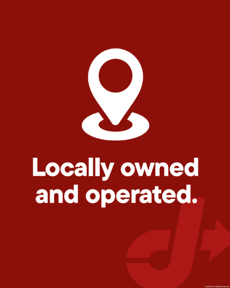 Red Dot View-Thru Decal - Locally Owned