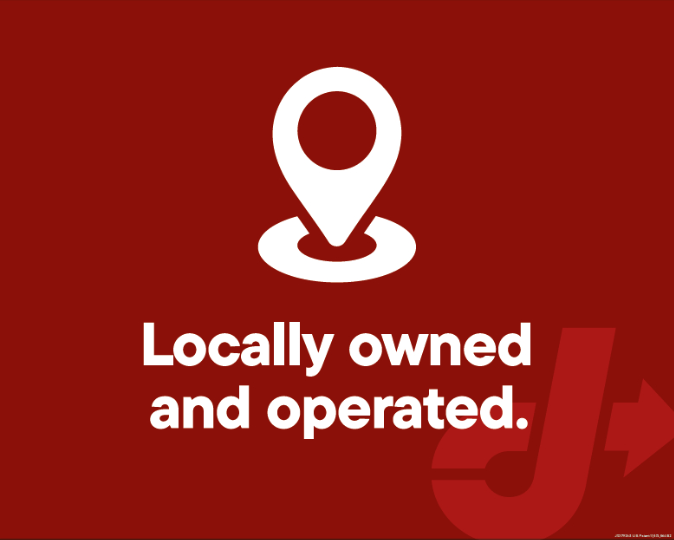 Red Dot View-Thru Decal - Locally Owned