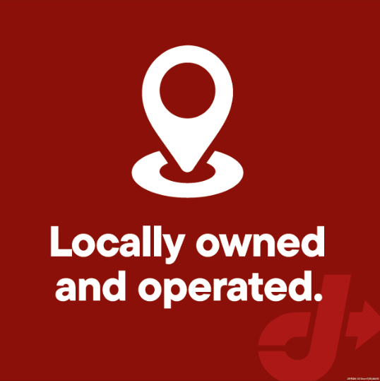 Red Dot View-Thru Decal - Locally Owned