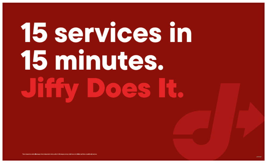 Yard Banner - 15 services in 15 minutes? Jiffy Does It.