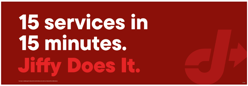 Yard Banner - 15 services in 15 minutes? Jiffy Does It.