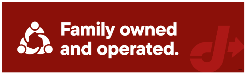 Bay Door Banner - Family Owned